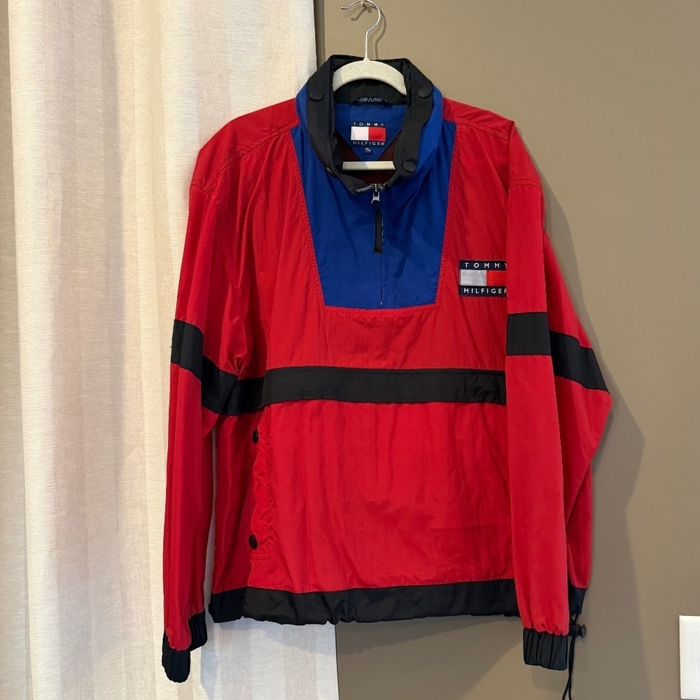 Vintage Tommy Hilfiger Athletic Gear 3M Hooded Windbreaker Outdoor, Size Medium